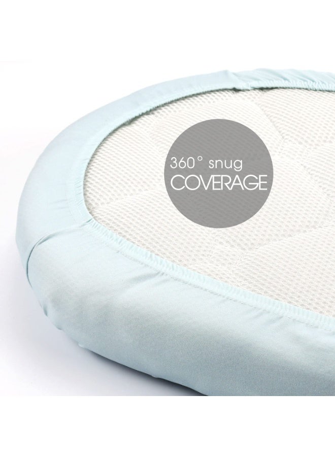 Bukela 2 Pcs Super Soft Elastic Baby Bassinet Sheets, Cute Whale Pattern Universal Mattress Cover For Moses Basket, Oval & Rectangle Crib Mattress - Image 4